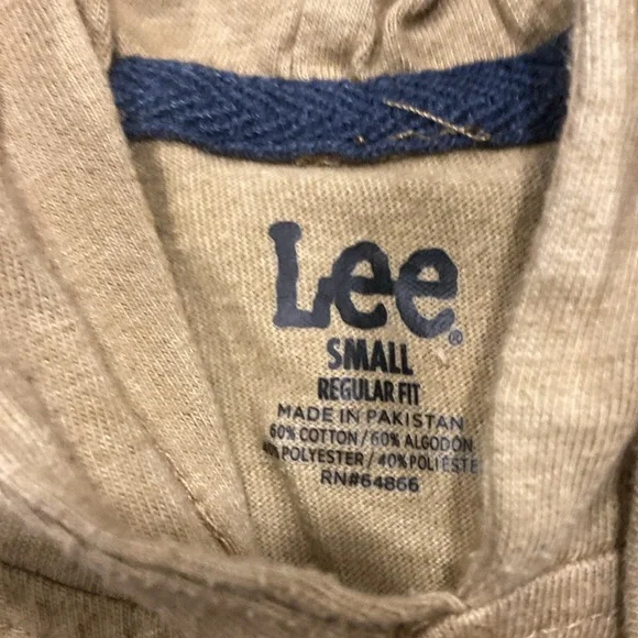 Men's Lee  Hoodie Shirt long sleeve size S 60% cotton 40% polyester - Picture 2 of 5